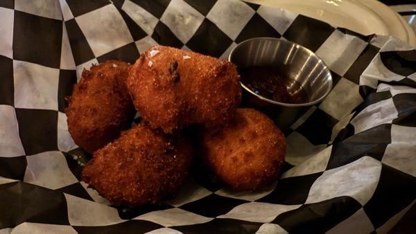 Hush puppies. Well made but didn't taste the white cheddars