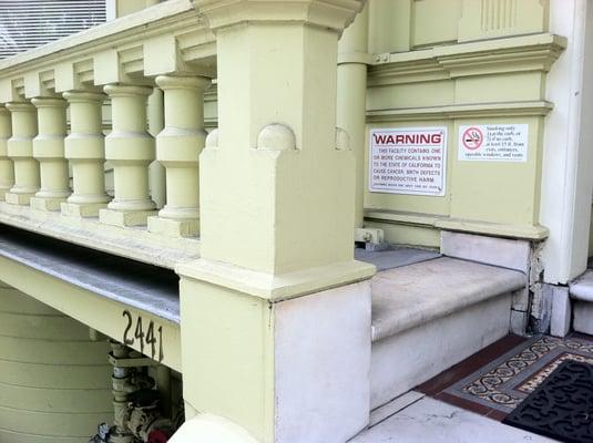 Proposition 65 warning ("This facility contains one or more chemicals known to the State of California to cause cancer...")