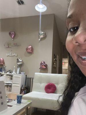 Wall backdrop of the office intake desk