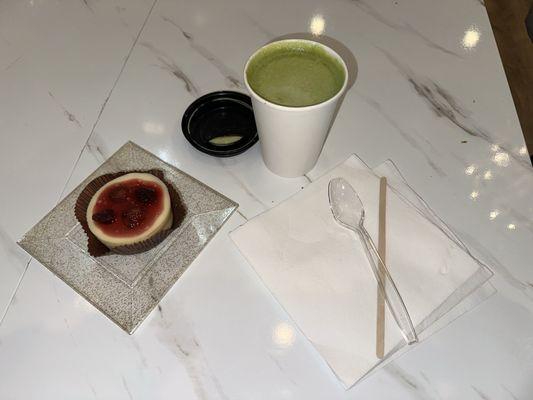 Strawberry Cheesecake and Matcha Latte