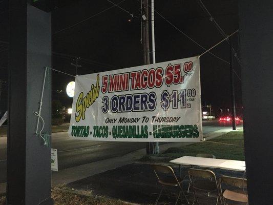 Sign with their specials