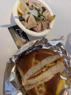 seafood salad & pane e panelle (at 2025 fresh pond road italian festival)