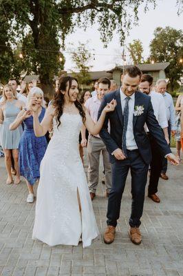 The outer skirt was removed for the reception so I could dance!