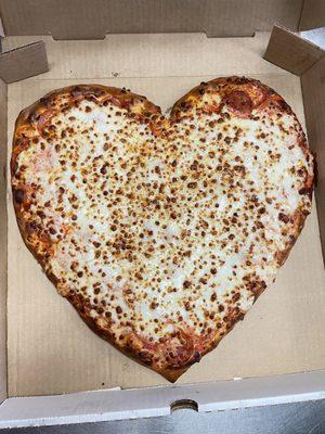 Heart-shape pizzas! Large only