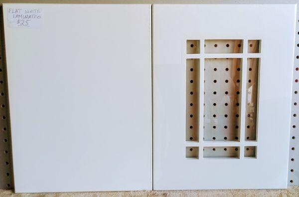 L. Flat white door
R. White French door