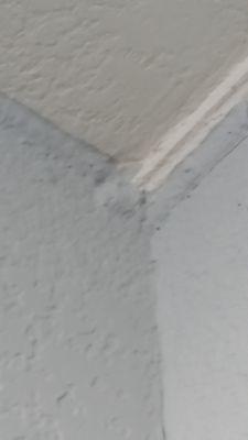 Globs of texture in corners.