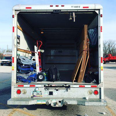 Our trucks are always fully loaded with plenty of furniture padding, shrink wrap, tape, tools, and equipment.