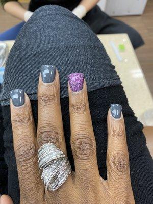 I saw this simple nail design from Pinterest! It came out great!