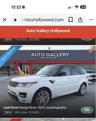 car I purchased was marked sale pending immediately online after taking my $1,000.00 deposit. Crooked, not to be trusted.