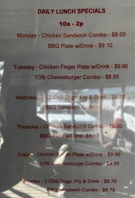 Daily Specials