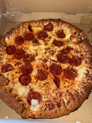 Pepperoni Pizza stuffed crust