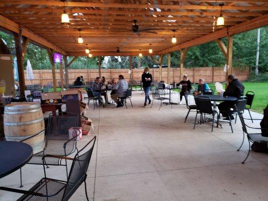 Large pavilion in the grove is open Tuesday through Sunday in the warmer months - a great place to have a fish fry or sip a glass of wine!