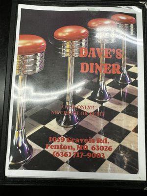 Dave's Diner menu