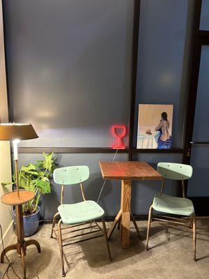 A lovely place to sit and admire our retail shelf.