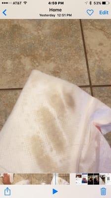 What came off my floors immediately following a $100 "cleaning" by Planet Huggers (Purmaid).