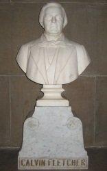 Sculpture Bust of Calvin Fletcher in the Statehouse Rotunda, 4th Floor