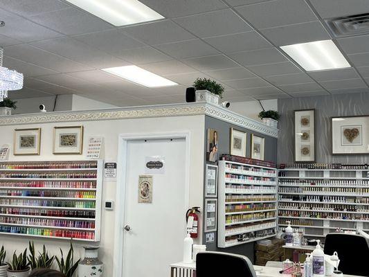 I couldn't fit all the colors in photo. They have an additional wall.