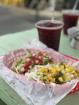 Vegan tacos and Cheerwine slushee. Soooo good!!!