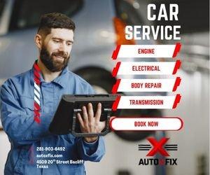 Auto X Fix technician performing a professional brake repair in Bacliff, TX -- trusted local auto repair shop serving League City, San Leon,