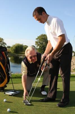 Putter fitting at the Bob Burns Golf Center in Appleton, WI.