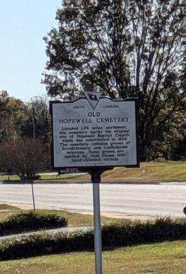 Old Hopewell Cemetery Historical Marker, Anderson