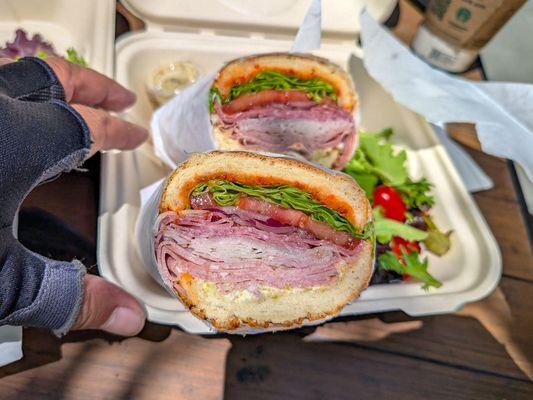 godfather $18.25 (mortadella, ham, salami, pepper jack)