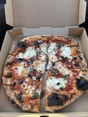 The Cadillac Margherita! Check out that wood-oven char! Pizza of my dreams!