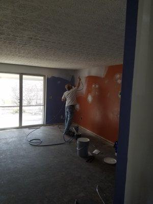 Kevin working away to get jobs completed.