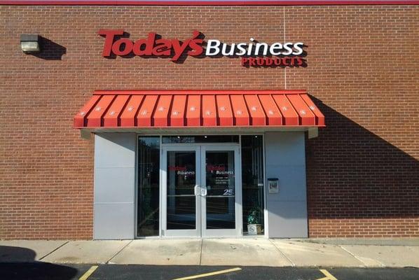 Front doors of our furniture showroom. The largest office furniture showroom in the greater Cleveland area!