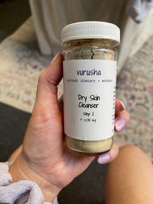 This is the turmeric she used in my clay mask. She gets all her products from a line out in Austin Texas which were all fabulous.