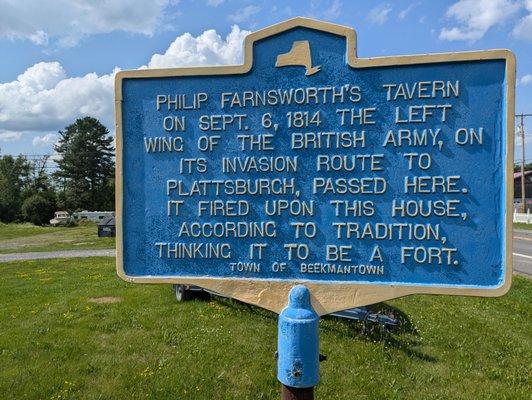 Philip Farnsworth's Tavern Historical Marker, Plattsburgh