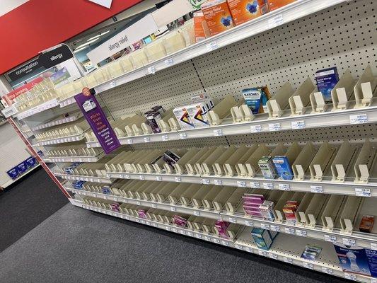 Look at these empty shelves, this is the new standard across the board with CVS. Their days are numbered imo