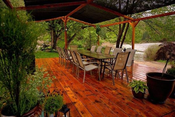 Deck overlooking the Salmon River