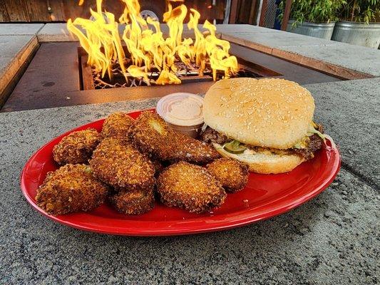 Smash with pickle chips