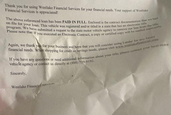 Westlake Financial Services