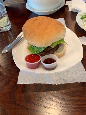 Double patty burger. No cheese.