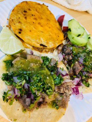 Tacos de lengua , tacos de asada & quesabirria