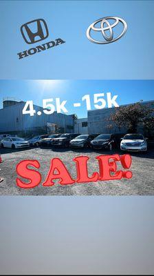 Honda & Toyotas 4.5k-15k