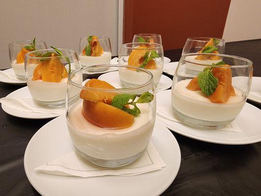 Lemon Verbena Panna Cotta with Peaches