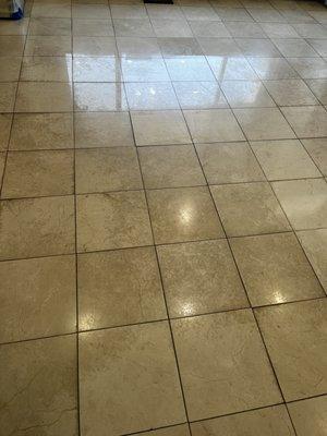 Recent marble floor project. This is the floor before we restored it.