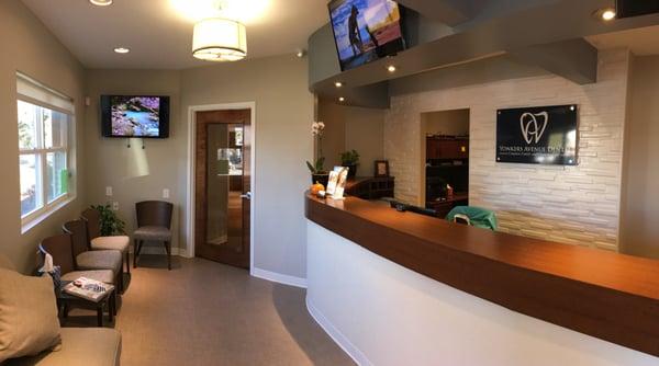 Our reception area is warm, comfortable, and some soothing music or a fun movie will surely help you relax before your appointment!