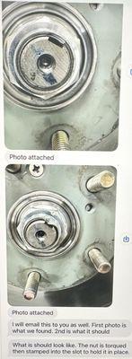 Proof from Honda dealership that Eavers was responsible for damage to our daughter's car after their mechanic was negligent