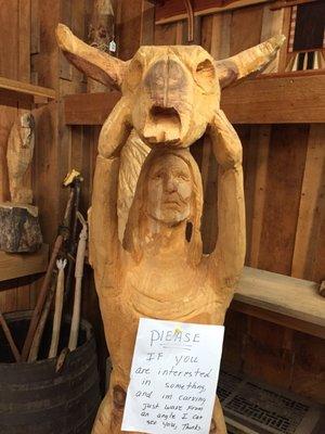 Inside the shop - see the sign.