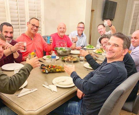 One Happy Group! Thanks to Chef Carylann and unique menu of Roasted Lamb Chops.