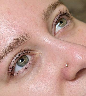 Lash Lift & Tint on stubborn and straight lashes.
