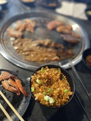 Kimchi fried rice, is good and adds a kick to your meal