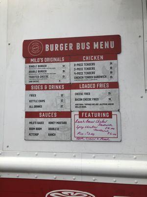 Burger Bus Menu (with changing featuring menu items)