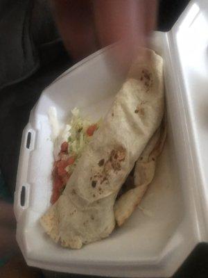 Hand Steak burrito. Open from 3 sides??