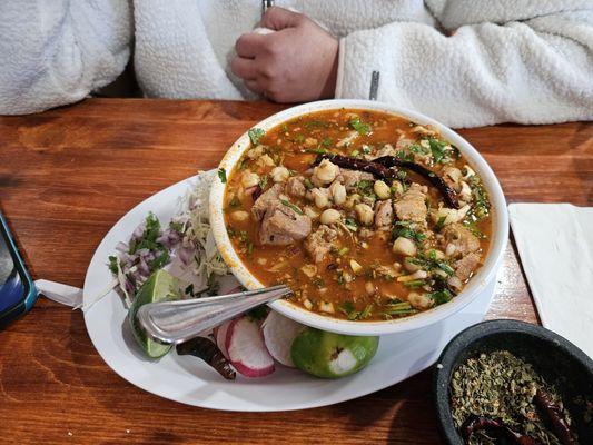 It's pozole. Wife enjoyed it. Hit all the right notes.