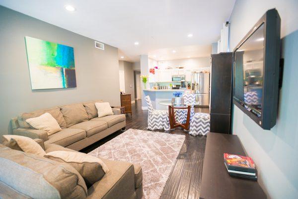 Completely remodeled with beautiful wood flooring and designer paint.